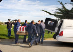 Daly City Catholic Military Funeral Casket leaves hearse 03