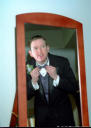 Fremont Home Wedding Photography - Groom Adjusts Tie 01